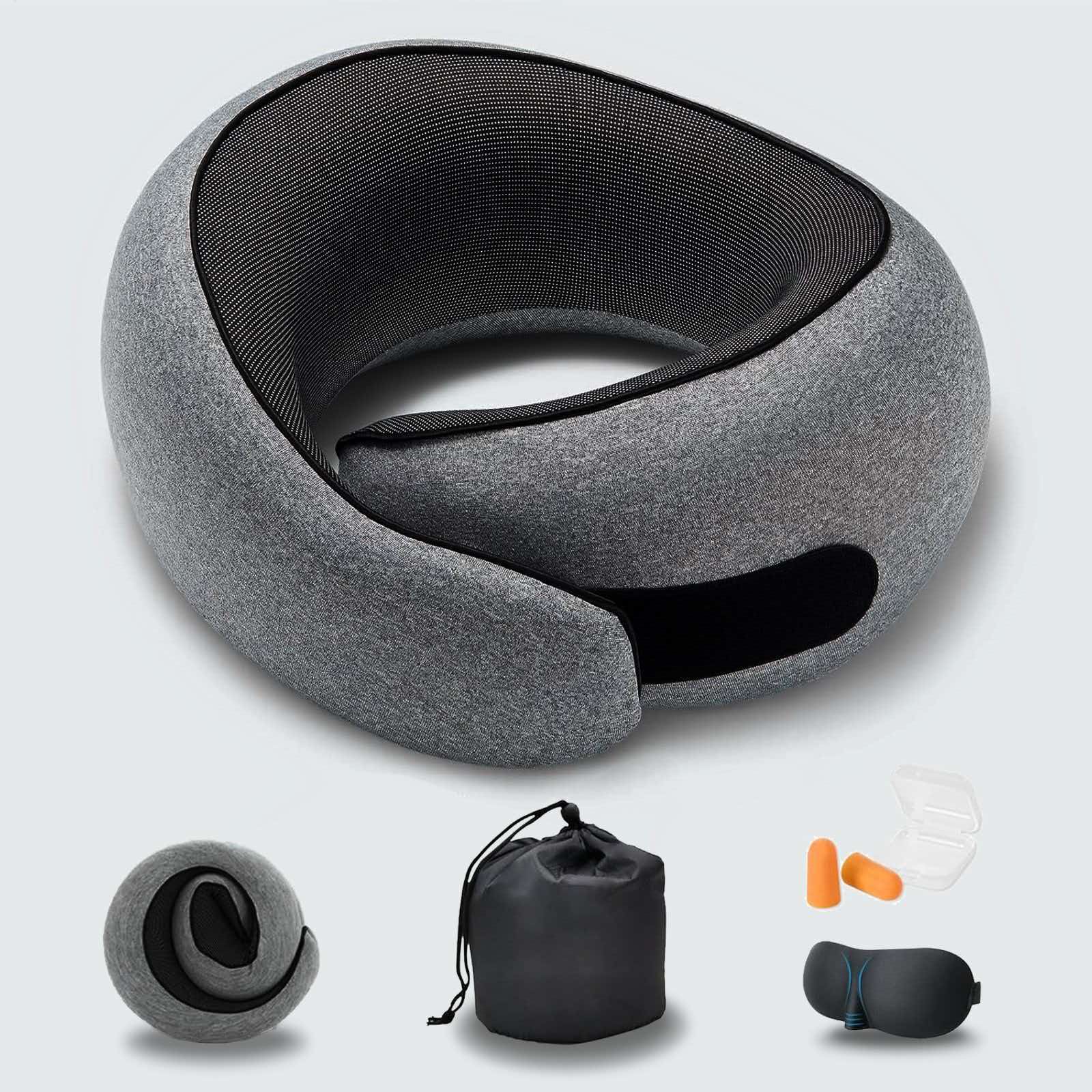 Charcoal Gray CarryNook CloudRest travel pillow