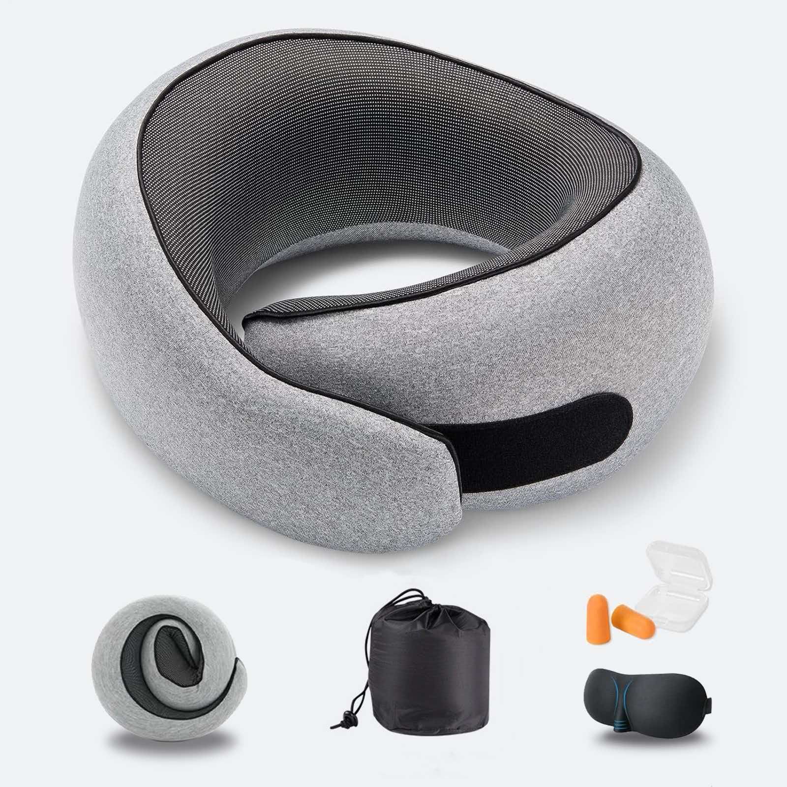 Light Gray CarryNook CloudRest travel pillow