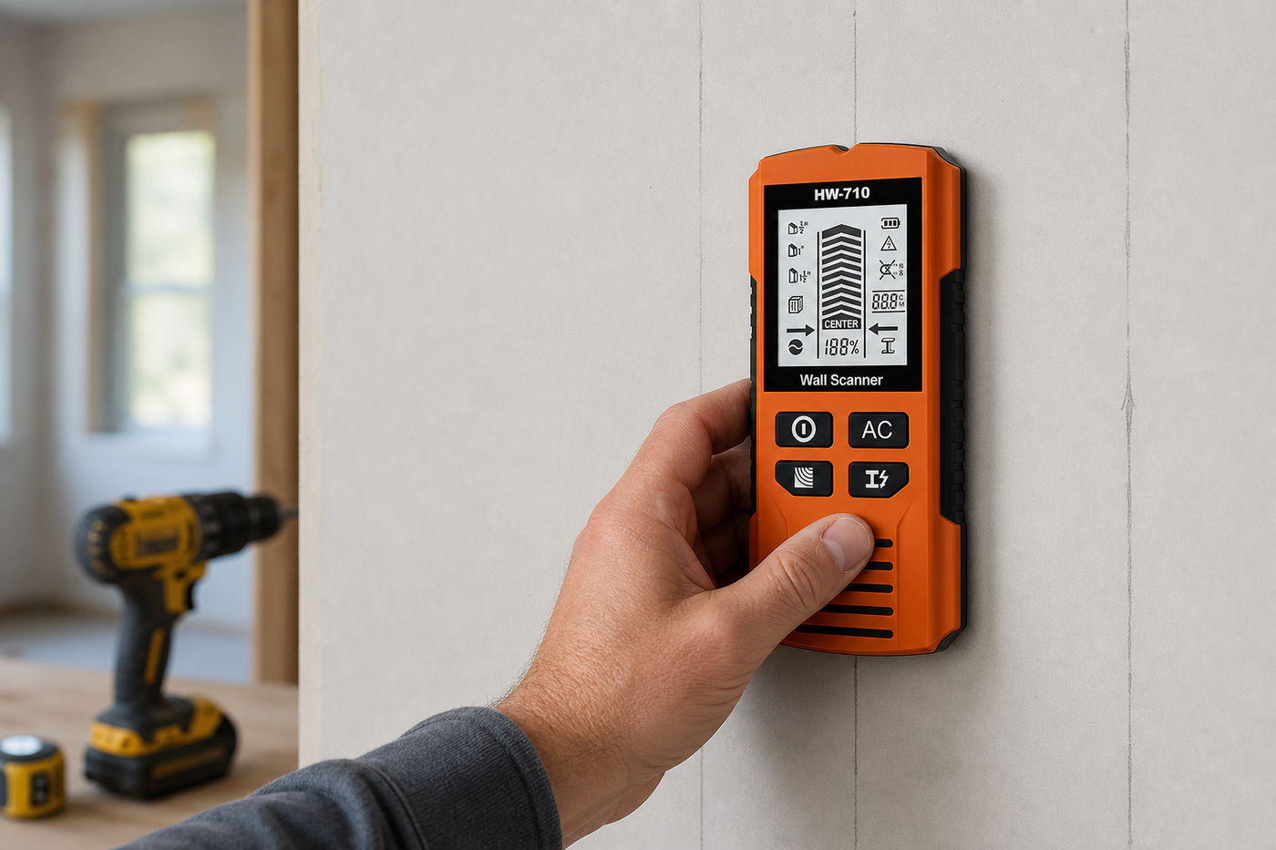 6-in-1 Smart Wall Scanner – Stud, Metal & Live AC Detector