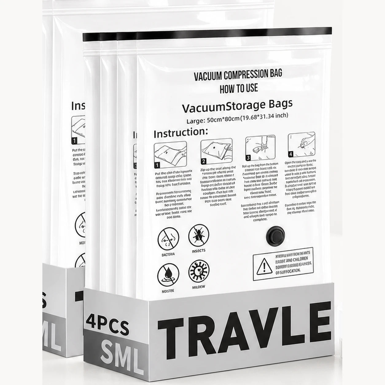 CarryNook compression bag material, zip closures and valves