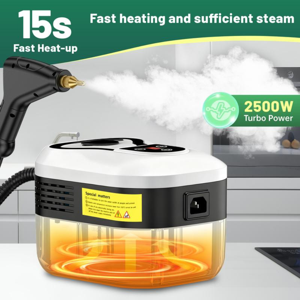 Steam cleaner and included accessory kit